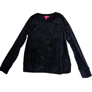 Lilly Pulitzer Sweatshirt Embroided Black On Black Xs